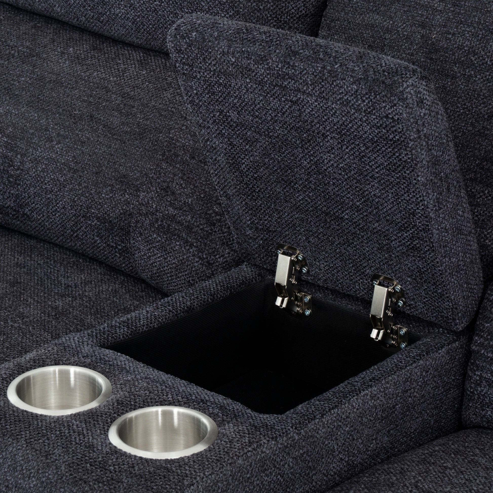 Arthur 76 in. Reclining Loveseat with Cupholder Console-Canvas Print-DECOROLALA