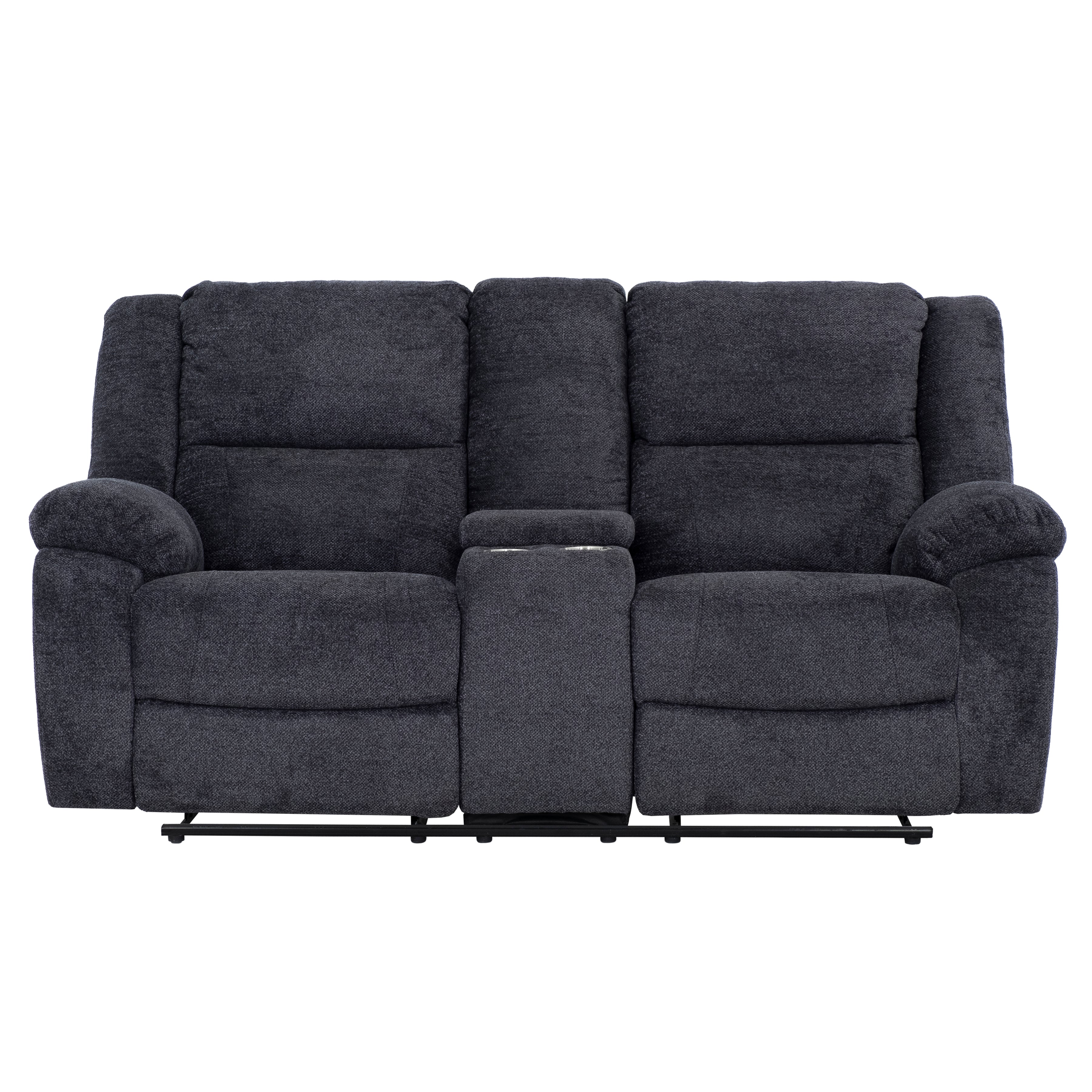Arthur 76 in. Reclining Loveseat with Cupholder Console-Canvas Print-DECOROLALA