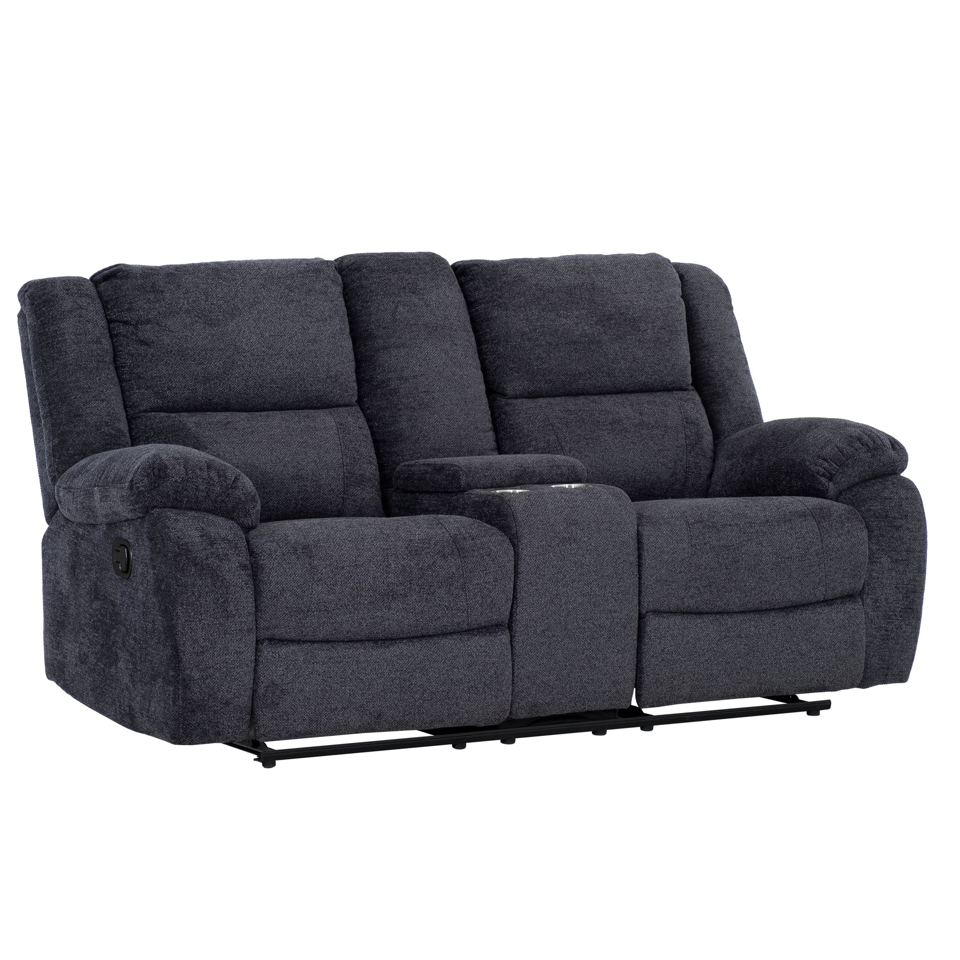 Arthur 76 in. Reclining Loveseat with Cupholder Console-Canvas Print-DECOROLALA