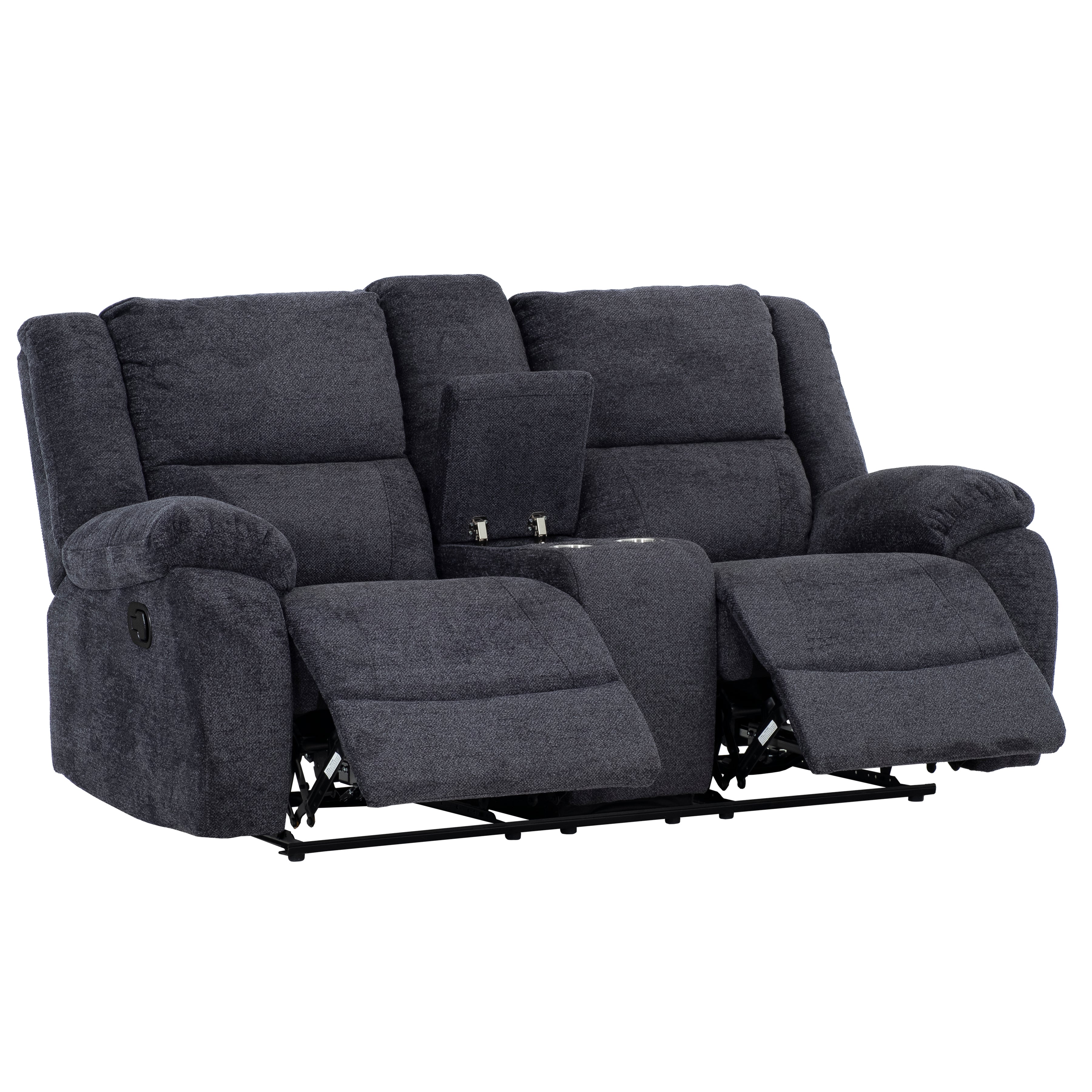Arthur 76 in. Reclining Loveseat with Cupholder Console-Canvas Print-DECOROLALA