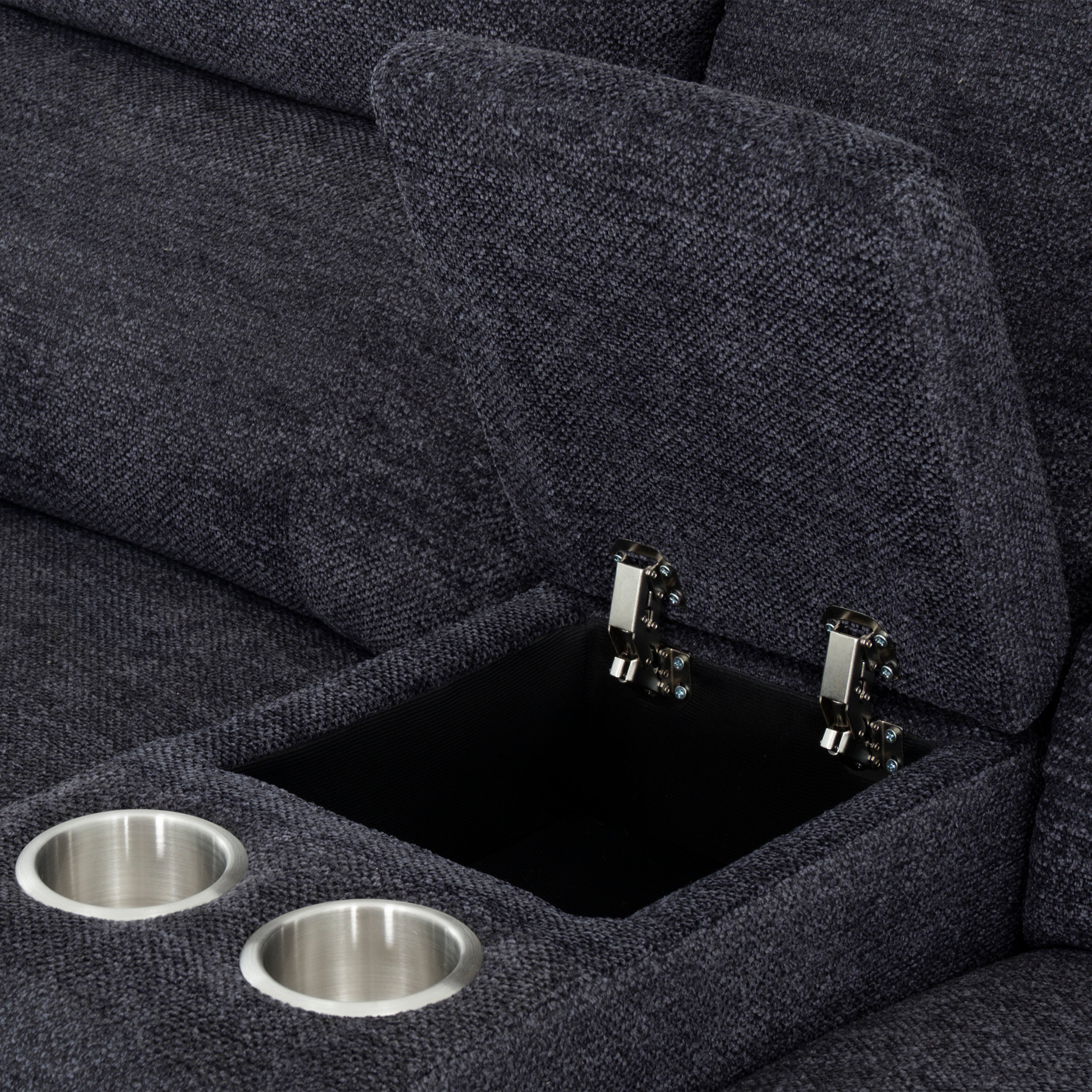 Arthur 76 in. Reclining Loveseat with Cupholder Console-Canvas Print-DECOROLALA