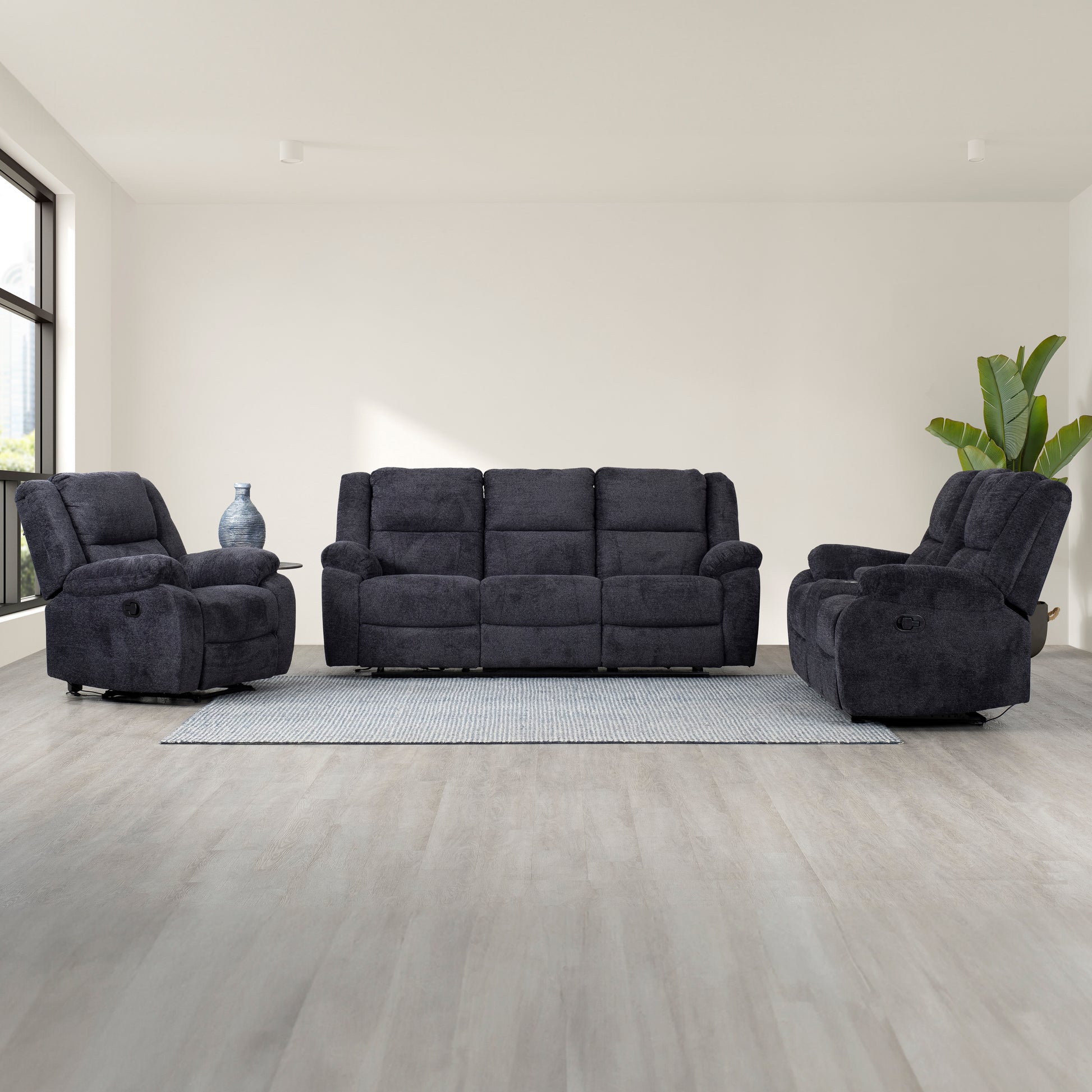 Arthur 76 in. Reclining Loveseat with Cupholder Console-Canvas Print-DECOROLALA