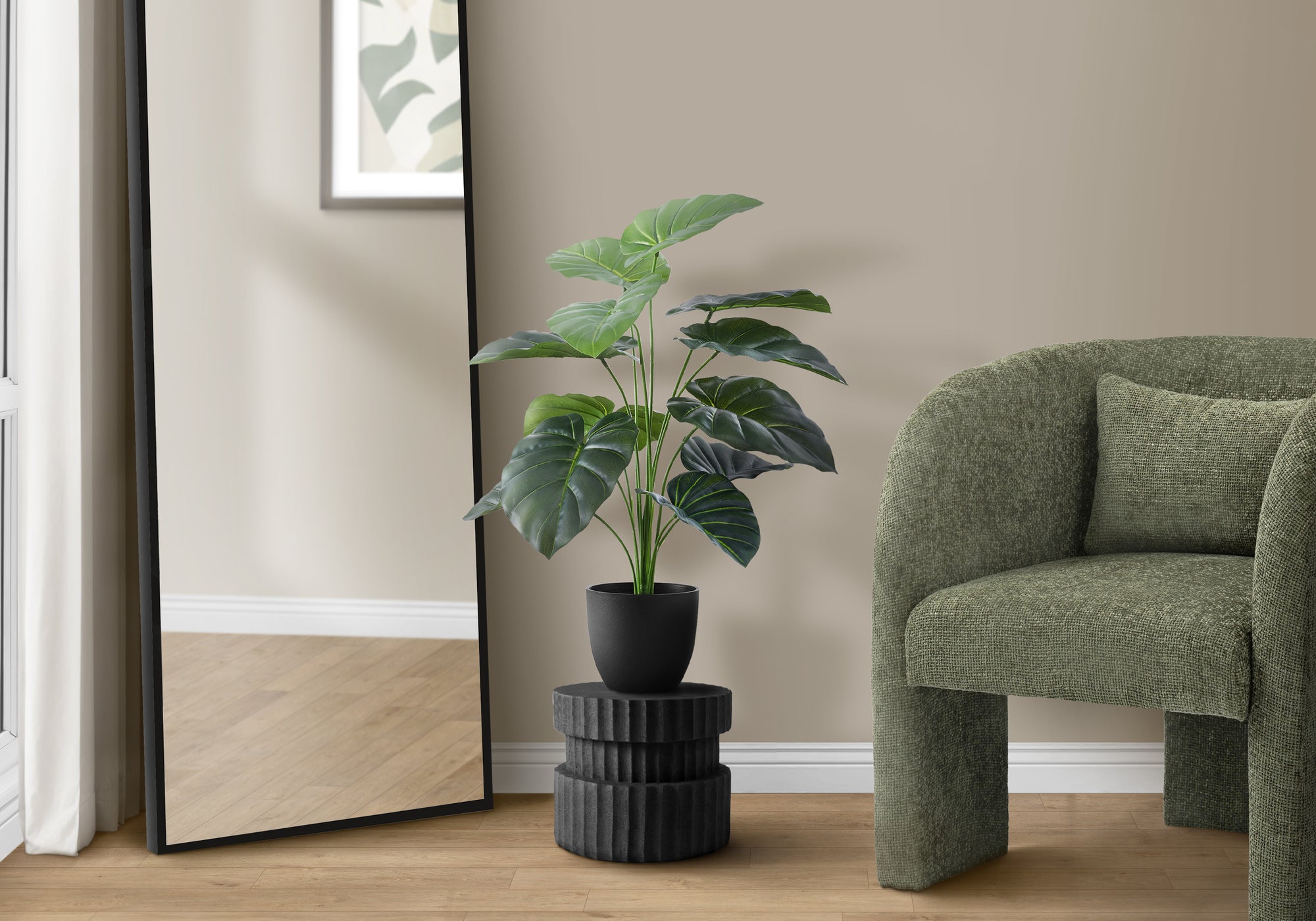 Artificial Alocasia Plant 24"H with 5" Pot-Artificial Plant-DECOROLALA