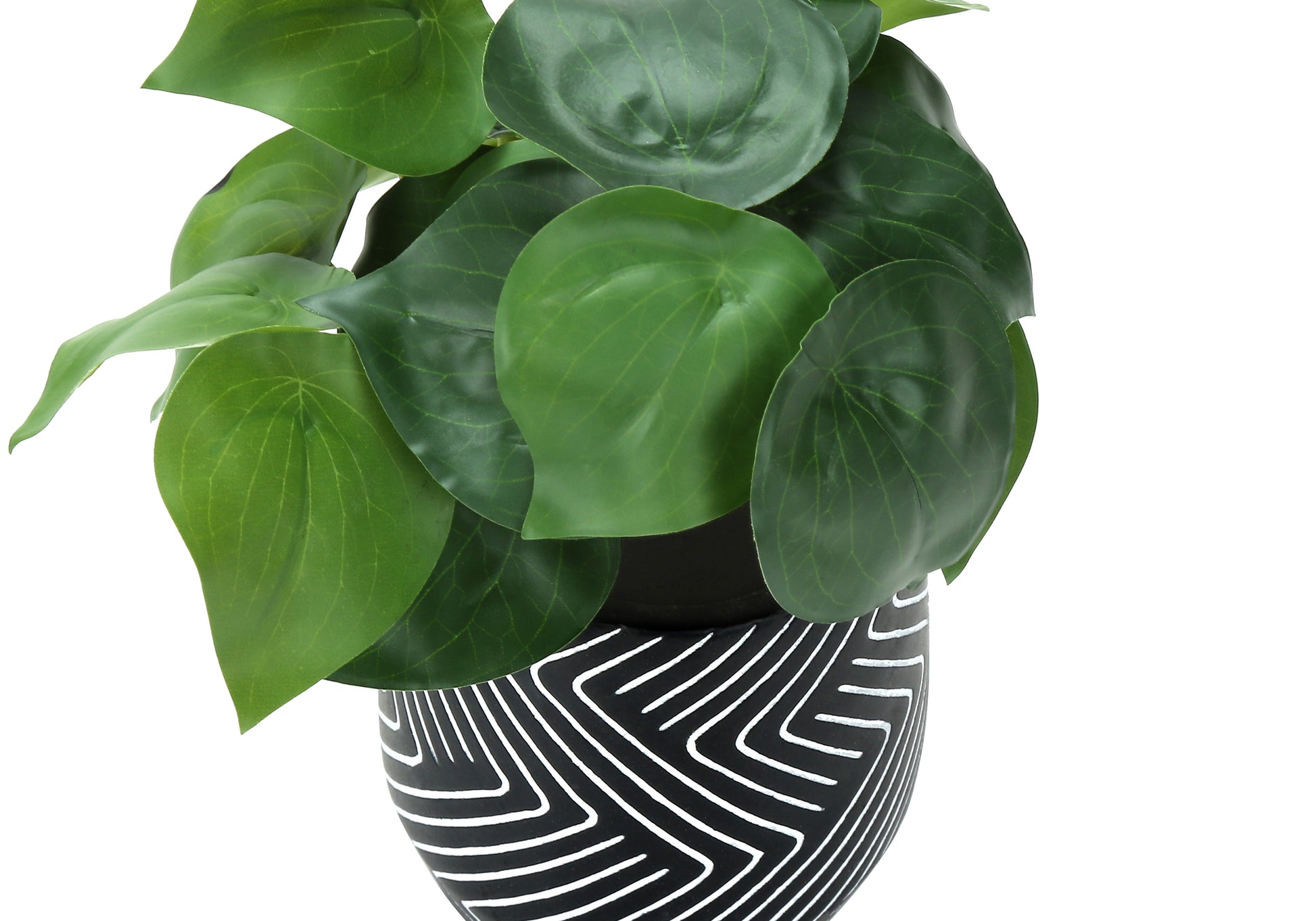 Artificial Alocasia Plants 8"H Set of 2 with Black Pots-Artificial Plant-DECOROLALA