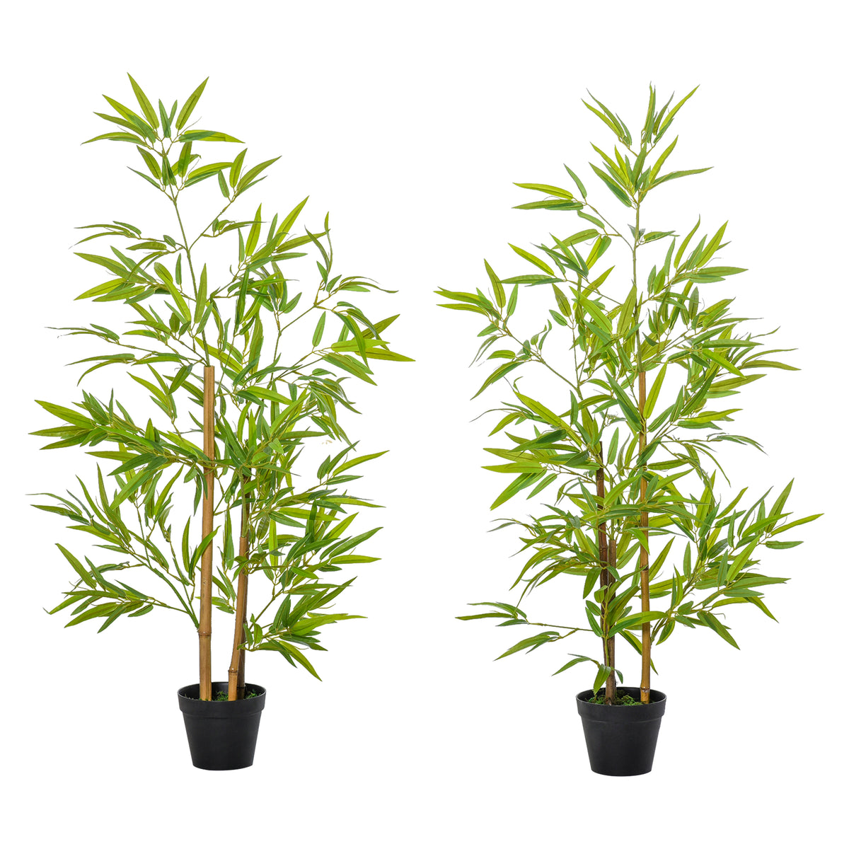 Artificial Bamboo Tree, 4ft Fake Tree with Realistic Leaf and Natural Trunk, Decorative Plant in Nursery-Artificial Trees-DECOROLALA
