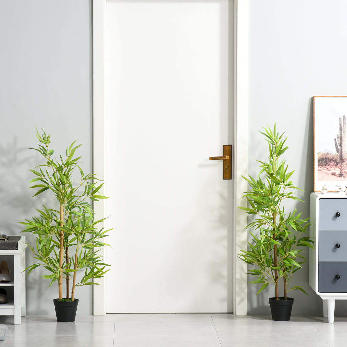 Artificial Bamboo Tree, 4ft Fake Tree with Realistic Leaf and Natural Trunk, Decorative Plant in Nursery-Artificial Trees-DECOROLALA