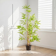 Artificial Bamboo Tree, 4ft Fake Tree with Realistic Leaf and Natural Trunk, Decorative Plant in Nursery-Artificial Trees-DECOROLALA