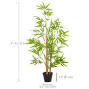 Artificial Bamboo Tree, 4ft Fake Tree with Realistic Leaf and Natural Trunk, Decorative Plant in Nursery-Artificial Trees-DECOROLALA