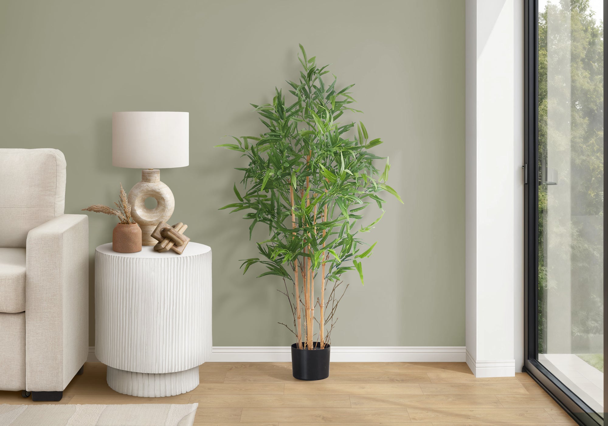 Artificial Bamboo Tree 50"H with 640 Leaves in 5" Pot-Artificial Plant-DECOROLALA