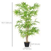 Artificial Bamboo Tree Set of 2, 5ft Fake Tree with Realistic Leaf and Natural Trunk, Decorative Plant in Nursery-Artificial Trees-DECOROLALA