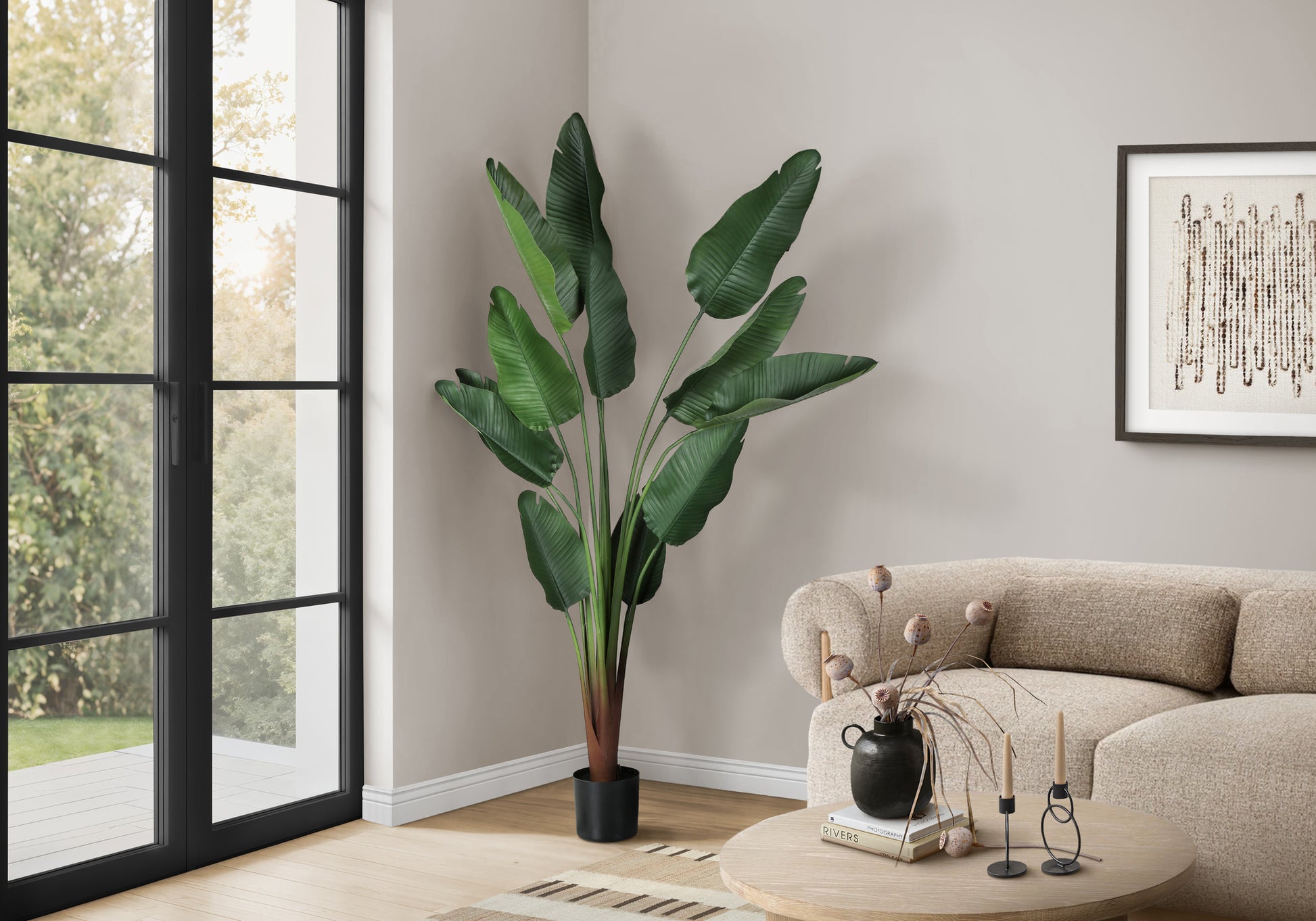 Artificial Bird Of Paradise Plant 83"H 8" Pot-Artificial Plant-DECOROLALA