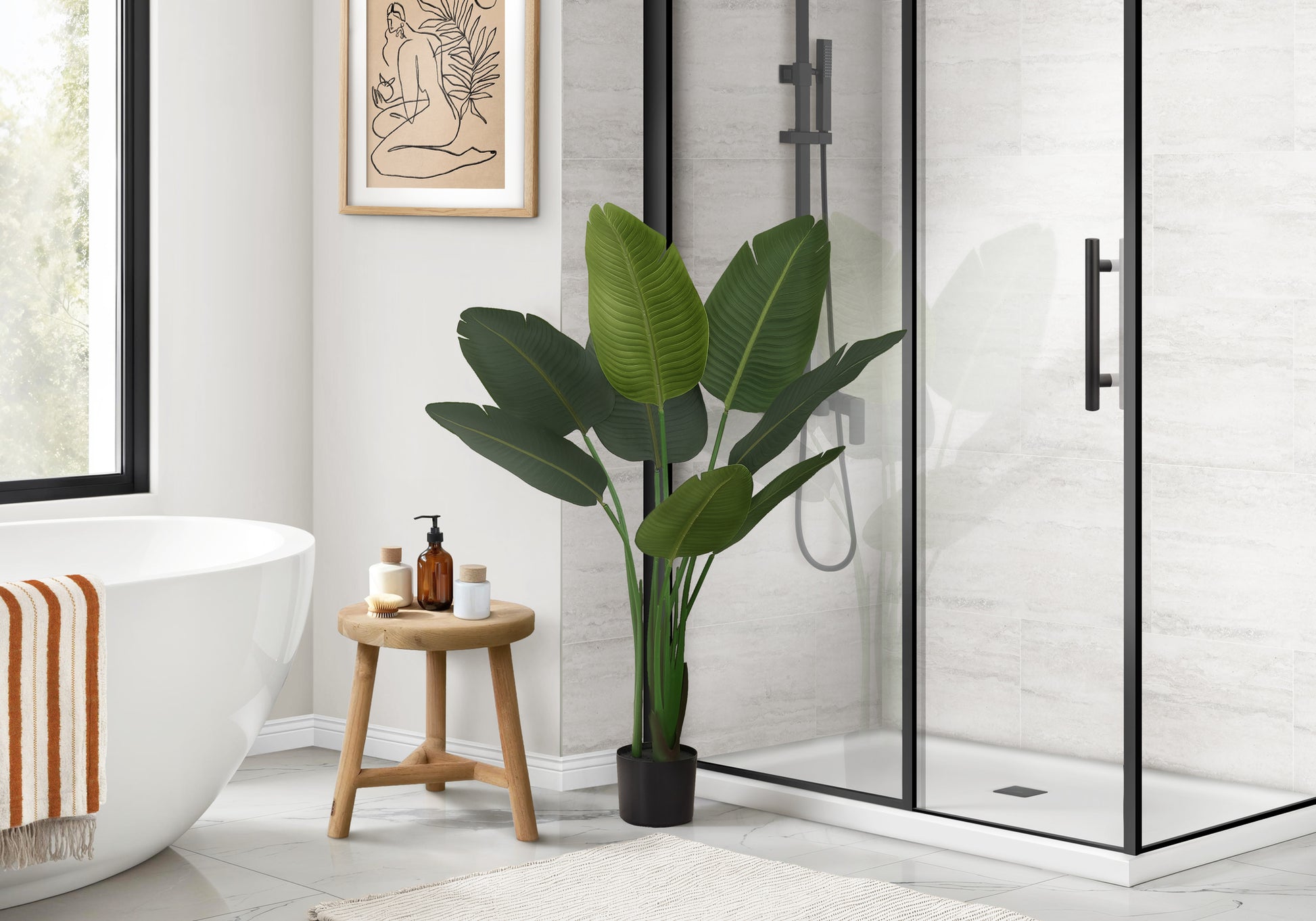 Artificial Bird of Paradise Plant 44"H - 5" Pot-Artificial Plant-DECOROLALA