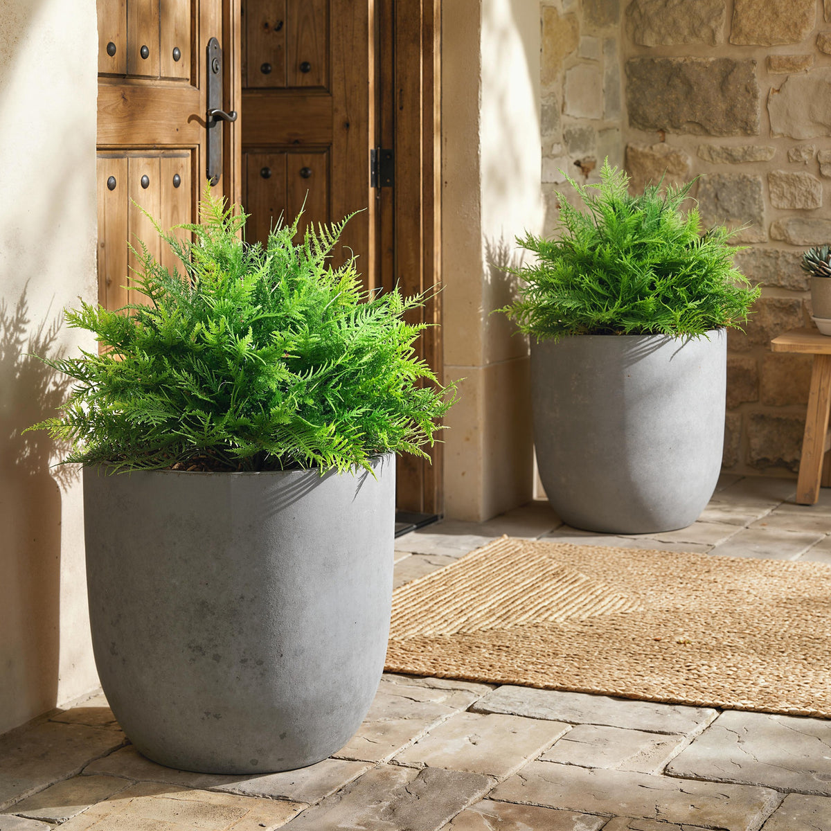 Artificial Boston Ferns UV-Resistant Fake Plants for Indoor Outdoor Decor Set of 2-Artificial Trees-DECOROLALA