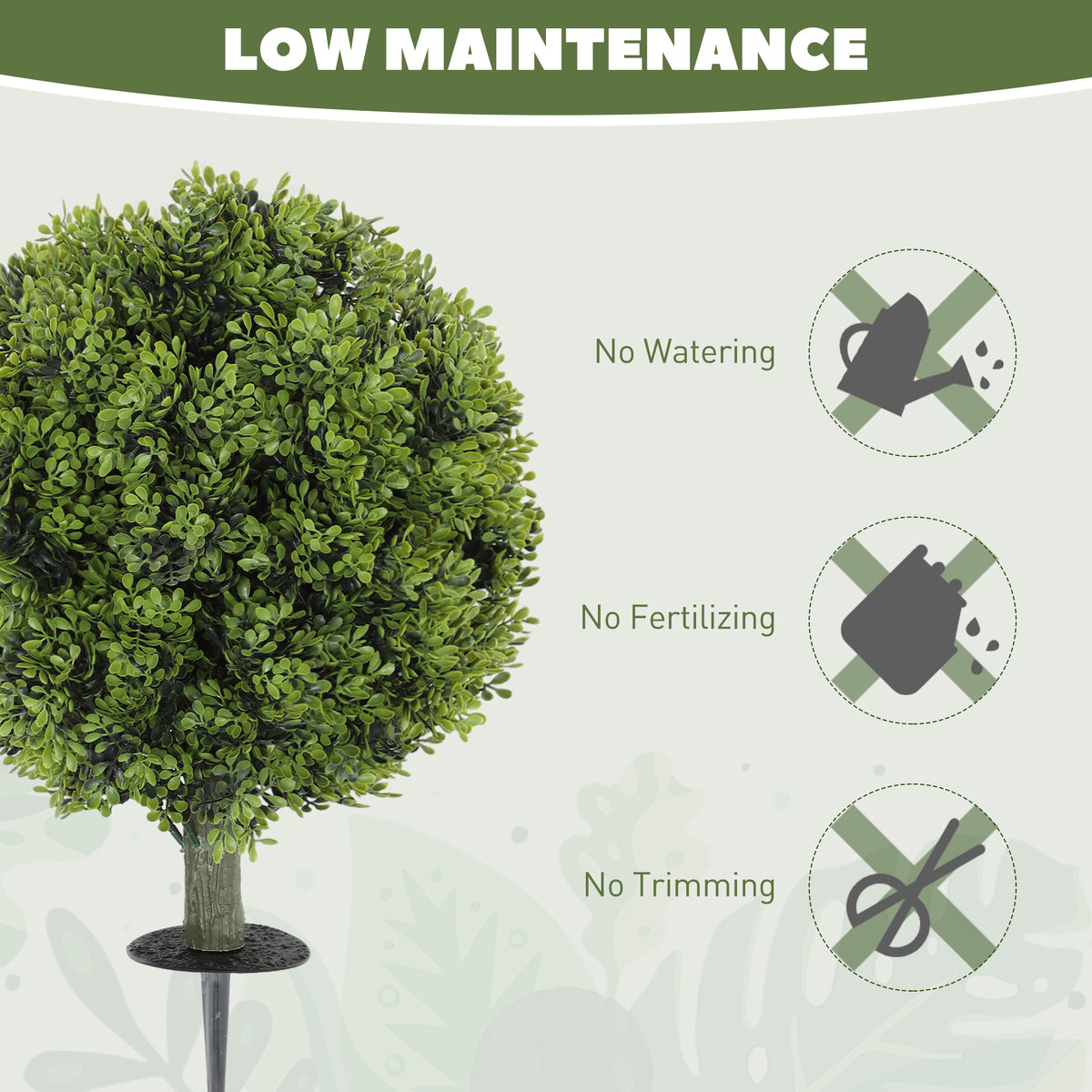 Artificial Boxwood Topiary Trees Set of 2 with Ground Stake, UV Resistant Fake Plants for Indoor Outdoor, Green-Artificial Trees-DECOROLALA