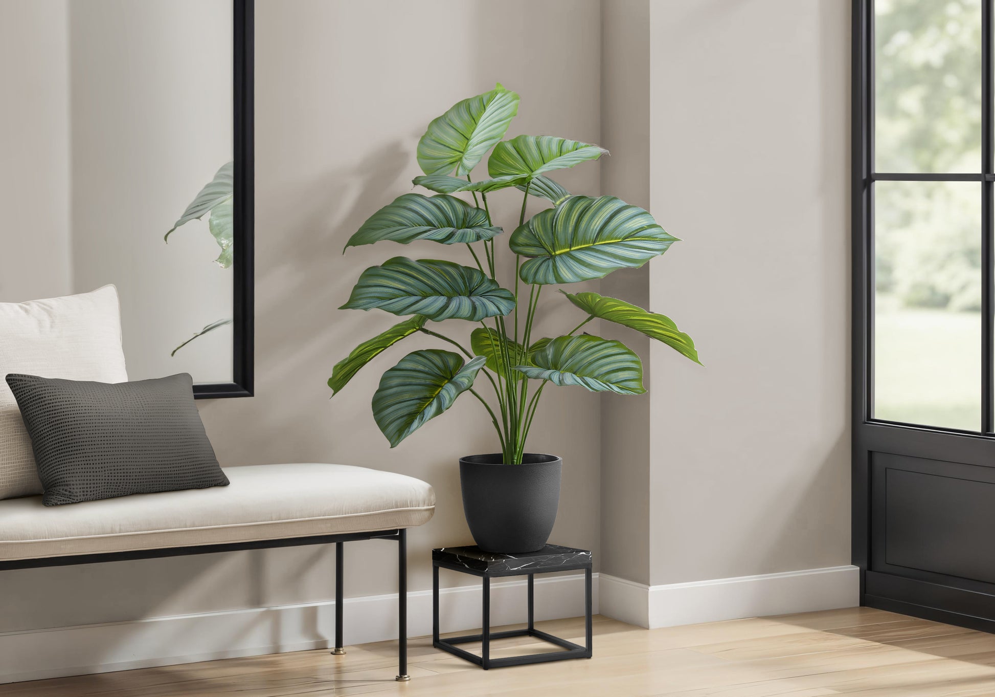 Artificial Calathea Plant 24"H with 5" Pot-Artificial Plant-DECOROLALA