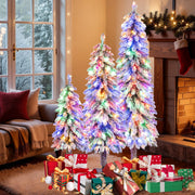 Artificial Christmas Tree Set of 3 with Snow-flocked Branch Tips-Christmas Trees-DECOROLALA