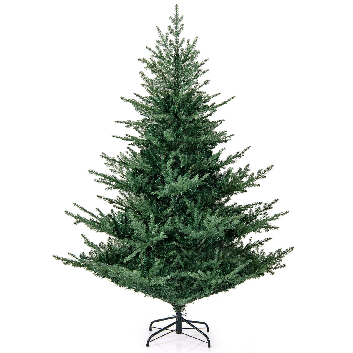 Artificial Christmas Tree with Branch Tips and Warm White LED Lights-6 Feet-Christmas Trees-DECOROLALA