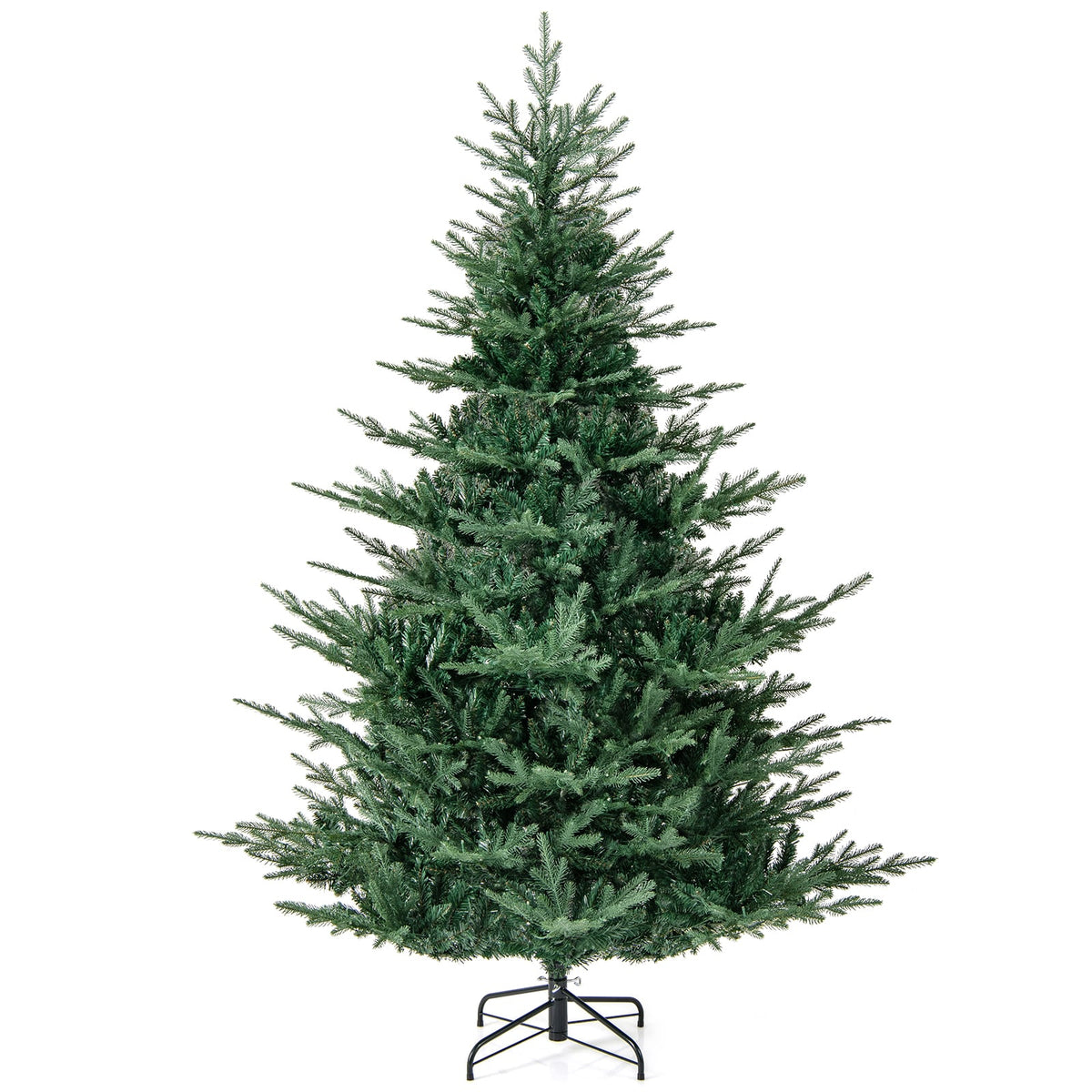 Artificial Christmas Tree with Branch Tips and Warm White LED Lights-7 Feet-Christmas Trees-DECOROLALA