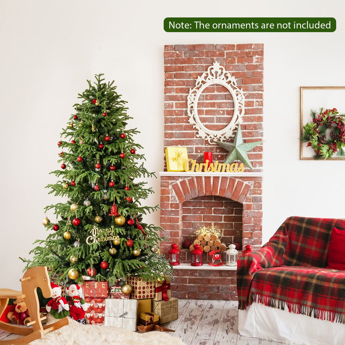 Artificial Christmas Tree with LED Lights and PVC Mixed Branch Tips-6-Christmas Trees-DECOROLALA