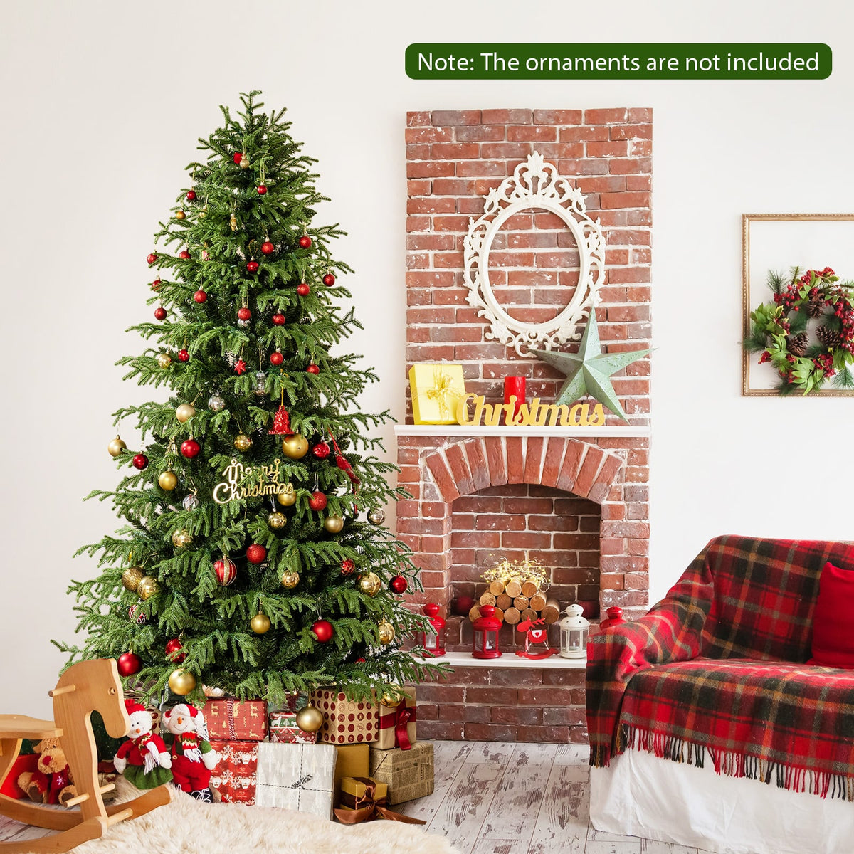 Artificial Christmas Tree with LED Lights and PVC Mixed Branch Tips-7-Christmas Trees-DECOROLALA