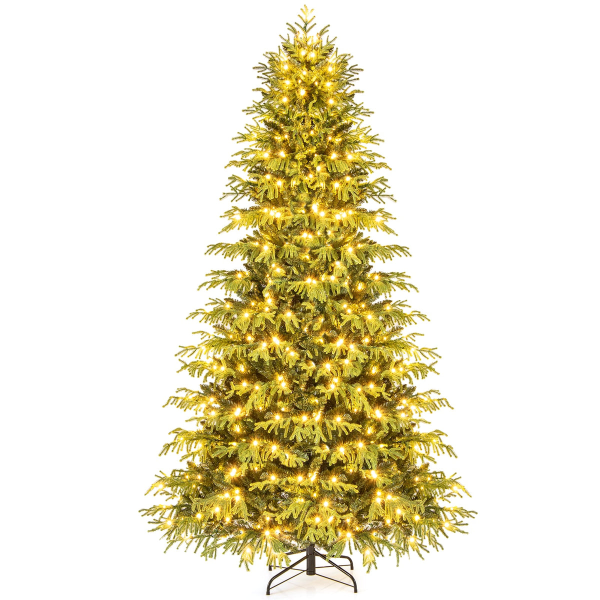 Artificial Christmas Tree with LED Lights and PVC Mixed Branch Tips-8 Feet-Christmas Trees-DECOROLALA