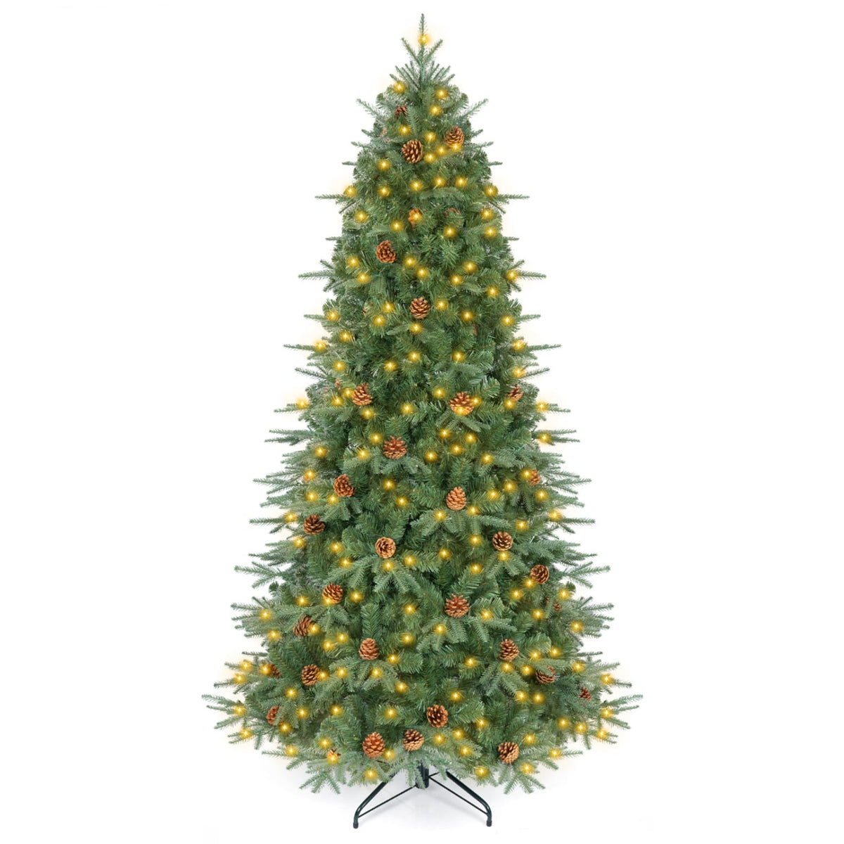 Artificial Christmas Tree with LED Lights and Pine Cones-7'-Christmas Trees-DECOROLALA