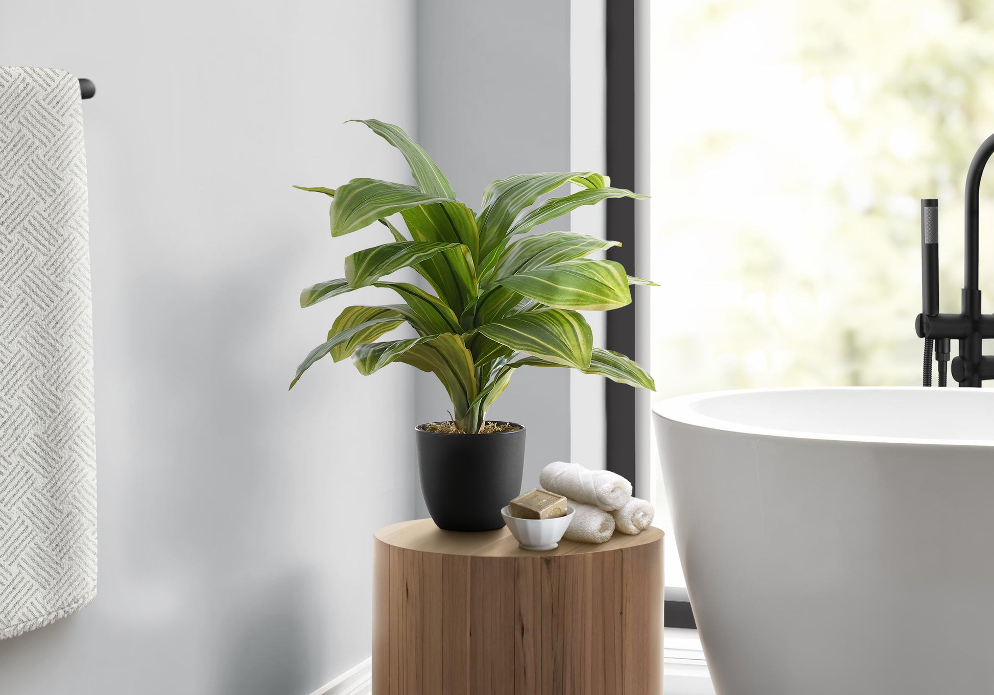 Artificial Dracaena Plant 17" with 4" Black Pot-Artificial Plant-DECOROLALA