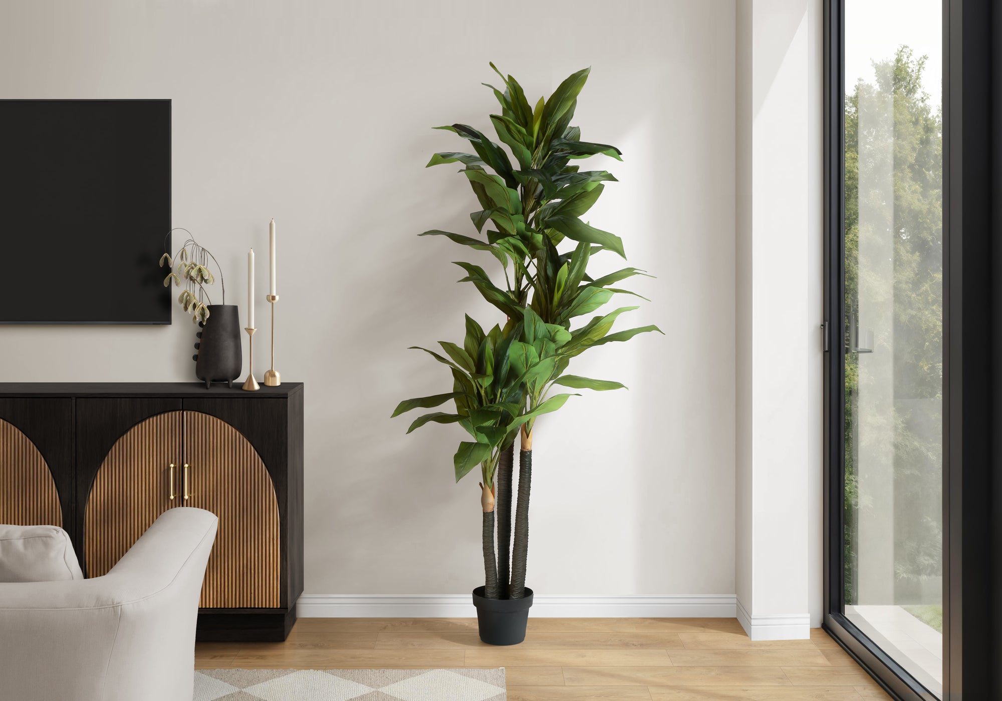 Artificial Dracaena Plant 83"H with 8" Pot-Artificial Plant-DECOROLALA