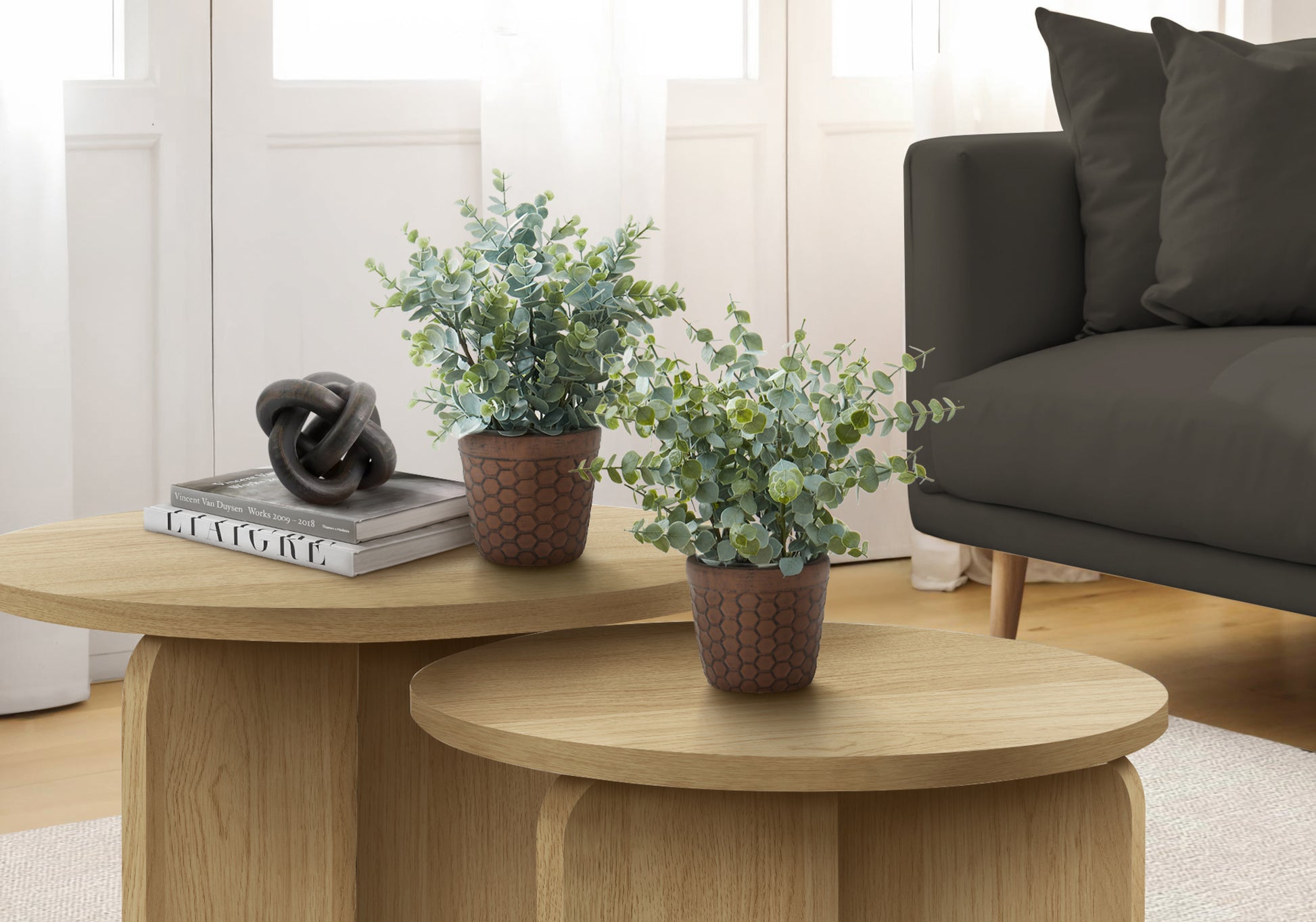 Artificial Eucalyptus Grass Plant 13" - Set of 2-Artificial Plant-DECOROLALA