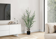 Artificial Eucalyptus Plant 44"H Black Pot-Artificial Plant-DECOROLALA