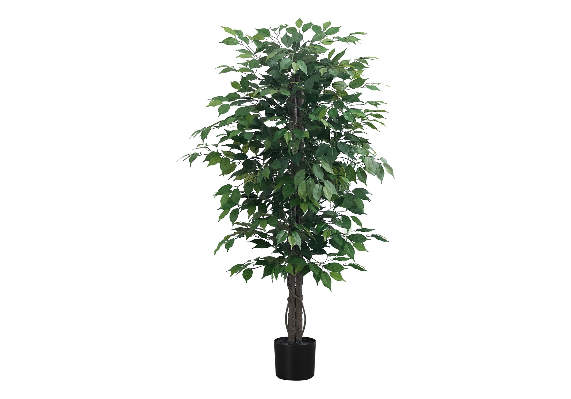 Artificial Ficus Tree 58"H - 1008 Leaves, Black Pot-Artificial Plant-DECOROLALA