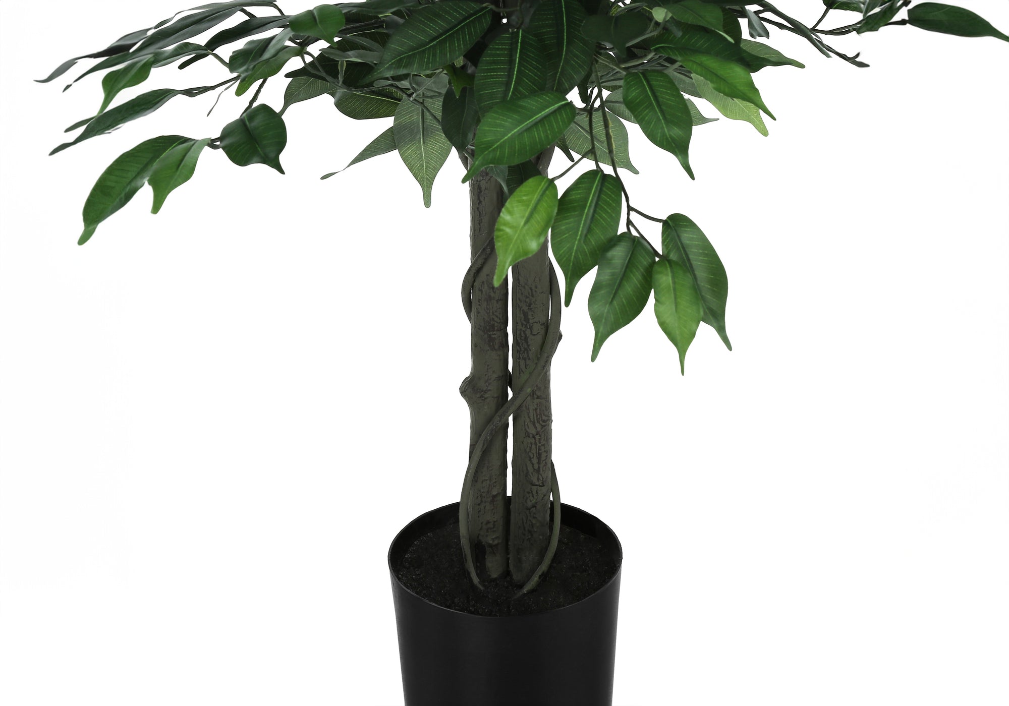 Artificial Ficus Tree 58"H - 1008 Leaves, Black Pot-Artificial Plant-DECOROLALA