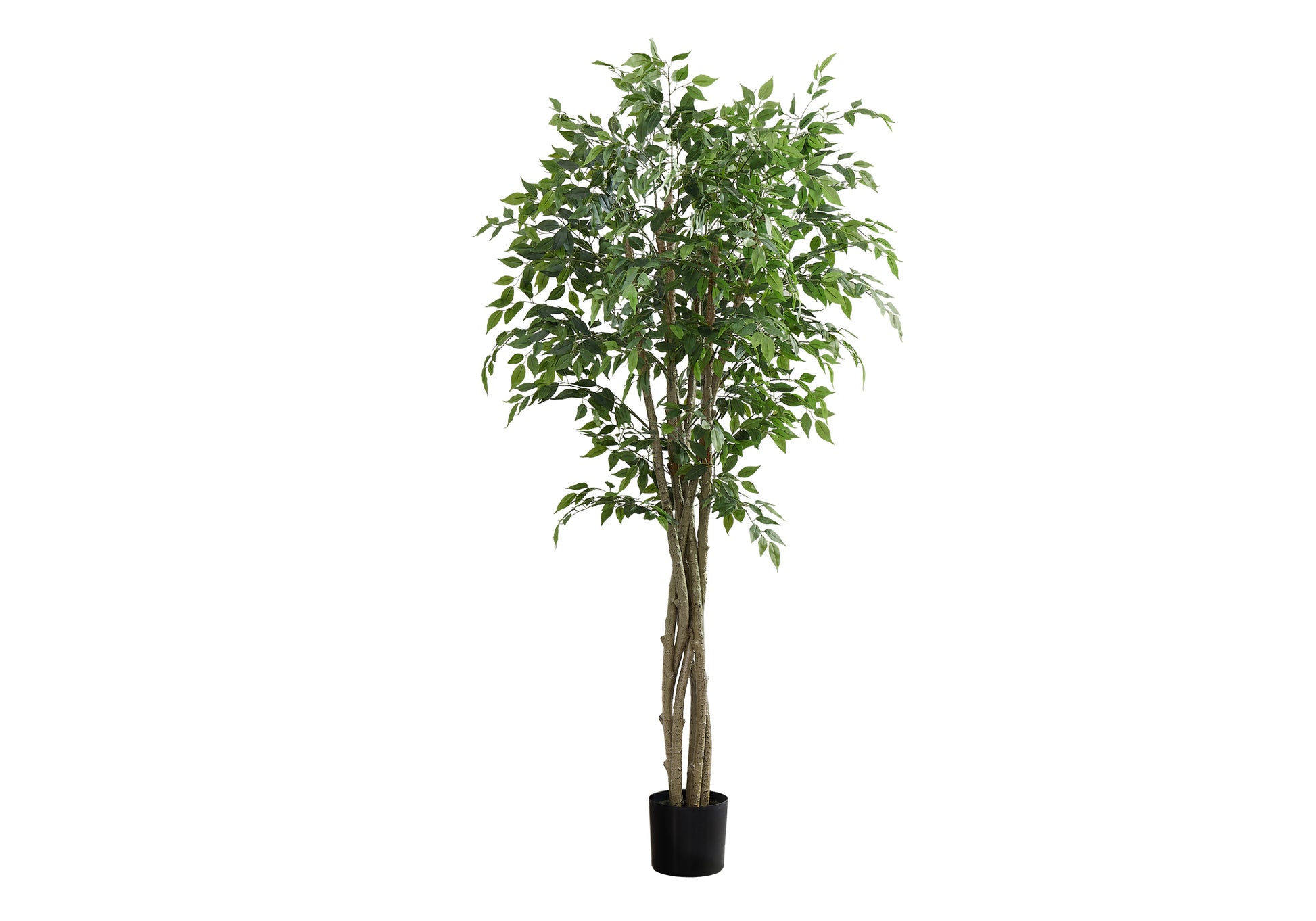 Artificial Ficus Tree 79" Tall Indoor Plant Black Pot-Artificial Plant-DECOROLALA