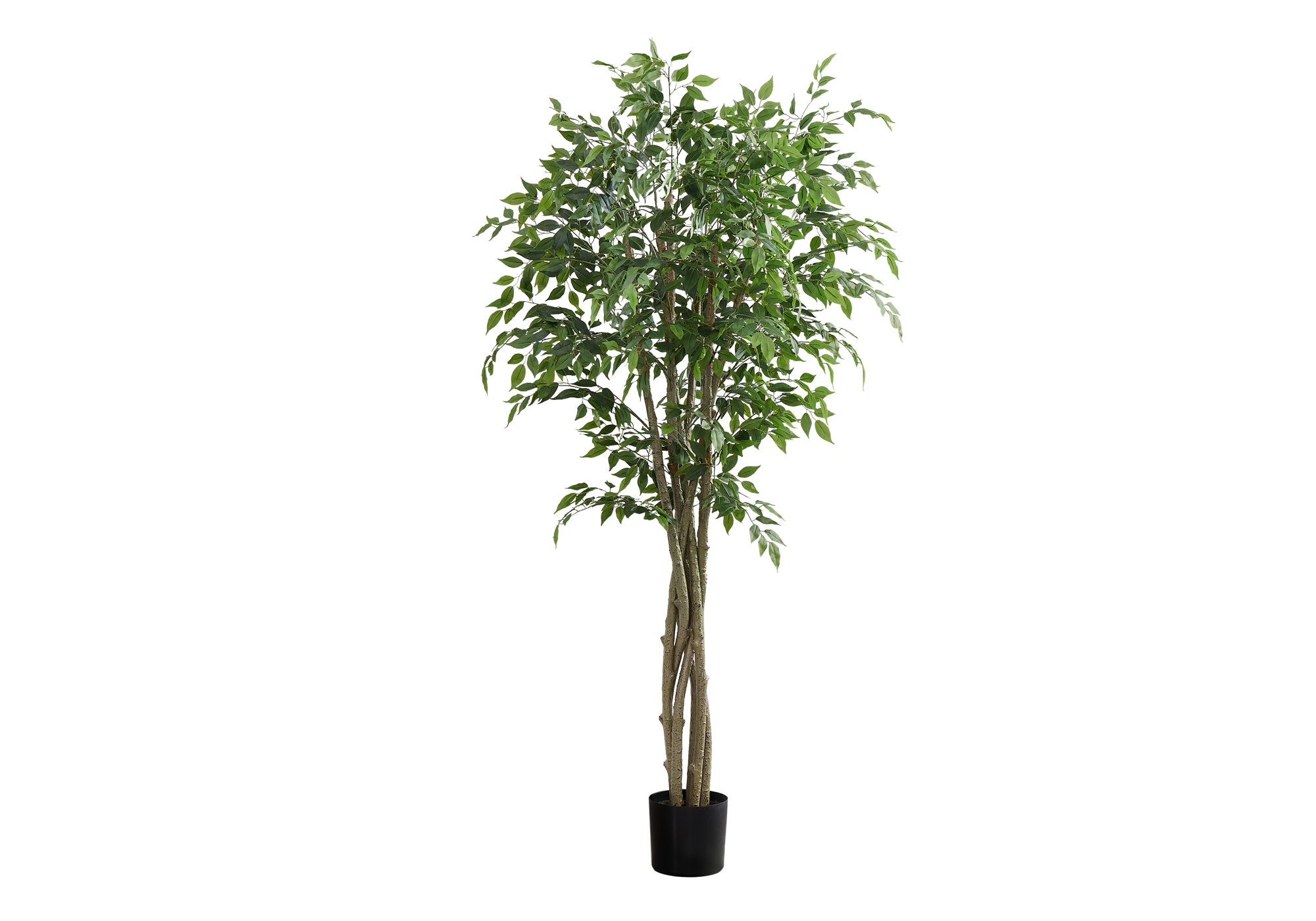 Artificial Ficus Tree 79" Tall Indoor Plant Black Pot-Artificial Plant-DECOROLALA