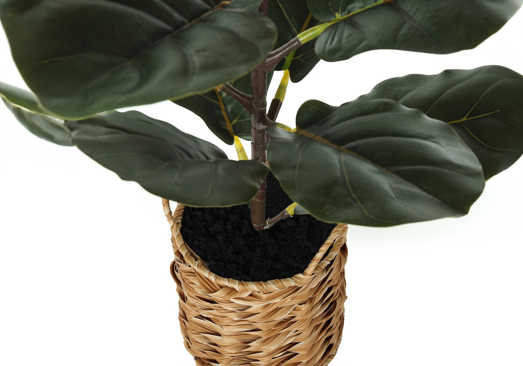Artificial Fiddle Leaf Plant 28" with Woven Basket-Artificial Plant-DECOROLALA