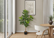 Artificial Fiddle Leaf Tree 47"H Black Pot-Artificial Plant-DECOROLALA