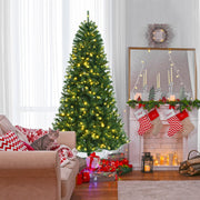 Artificial Hinged Christmas Tree with Remote-controlled Color-changing LED Lights-7'-Christmas Trees-DECOROLALA
