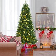 Artificial Hinged Christmas Tree with Remote-controlled Color-changing LED Lights-8'-Christmas Trees-DECOROLALA