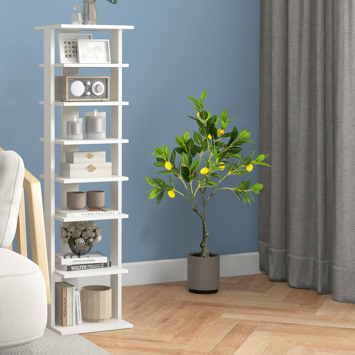 Artificial Lemon Tree 2.6/4/5.2 Feet Tall Fake Lemon Plant wuth Lemon Fruits-2.6 ft-Artificial Plants-DECOROLALA