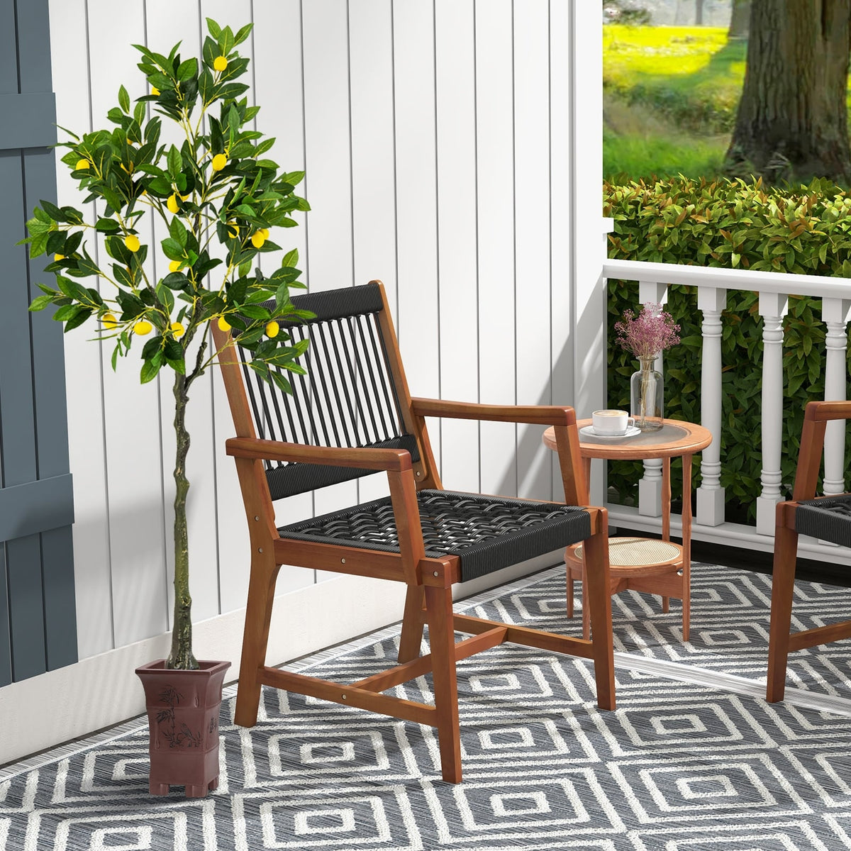 Artificial Lemon Tree 2.6/4/5.2 Feet Tall Fake Lemon Plant wuth Lemon Fruits-5.2 ft-Artificial Plants-DECOROLALA