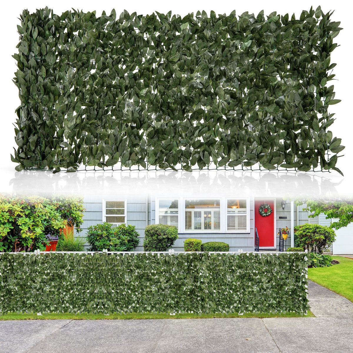 Artificial Lily Leaf Privacy Fence for Garden Yard Balcony Deck-Artificial Plants-DECOROLALA
