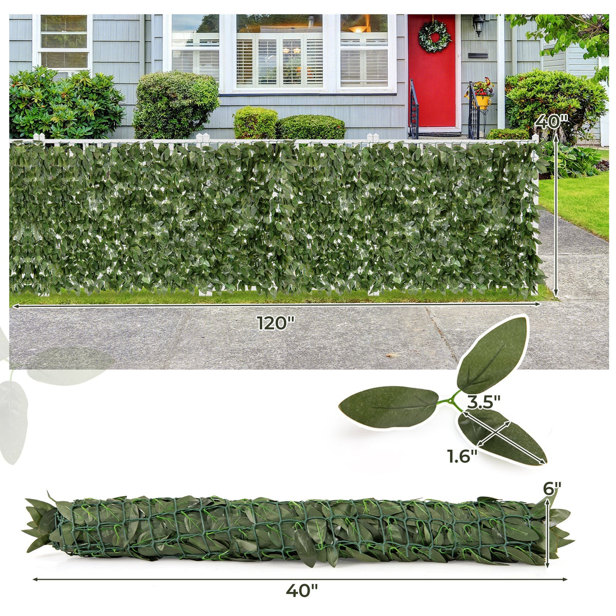 Artificial Lily Leaf Privacy Fence for Garden Yard Balcony Deck-Artificial Plants-DECOROLALA