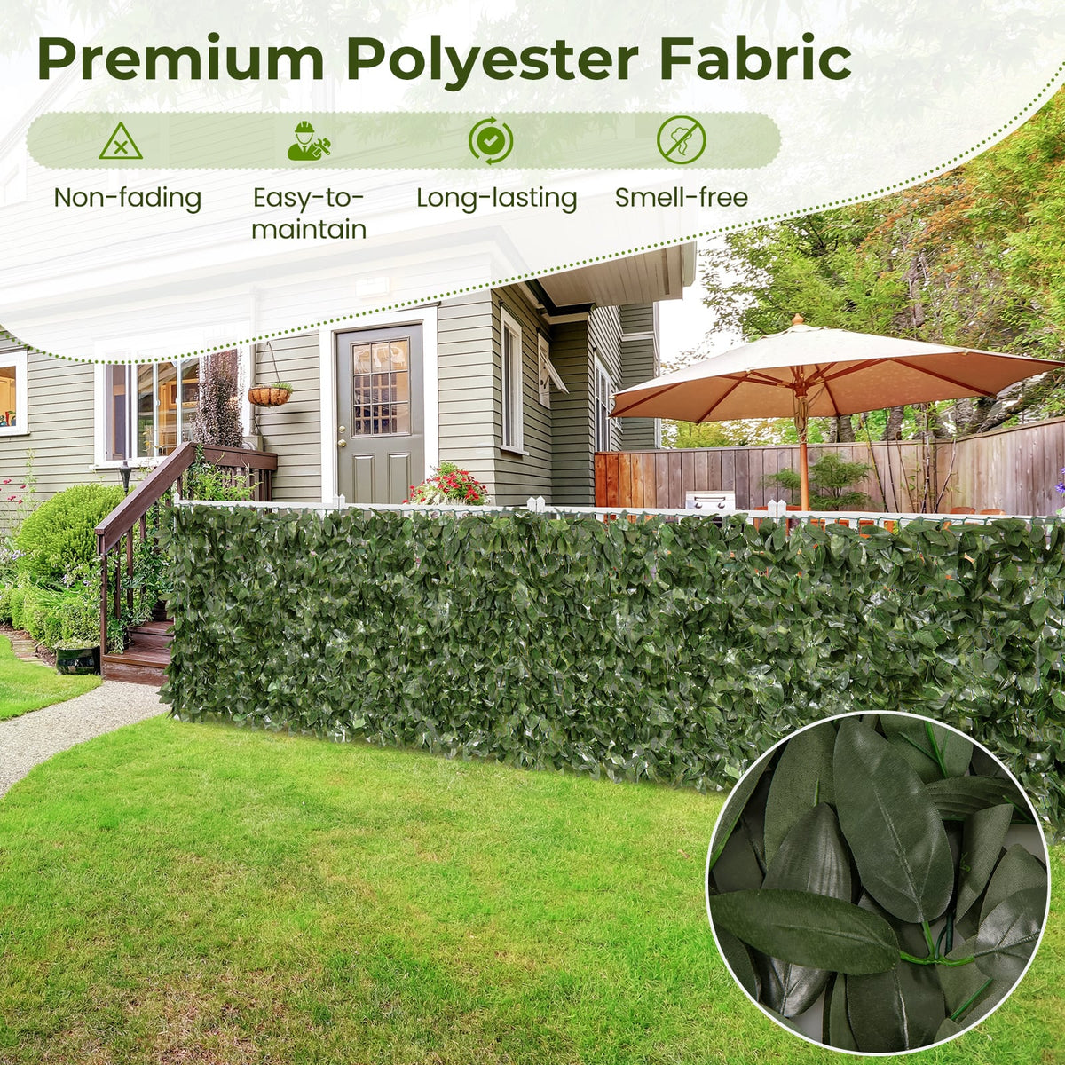 Artificial Lily Leaf Privacy Fence for Garden Yard Balcony Deck-Artificial Plants-DECOROLALA