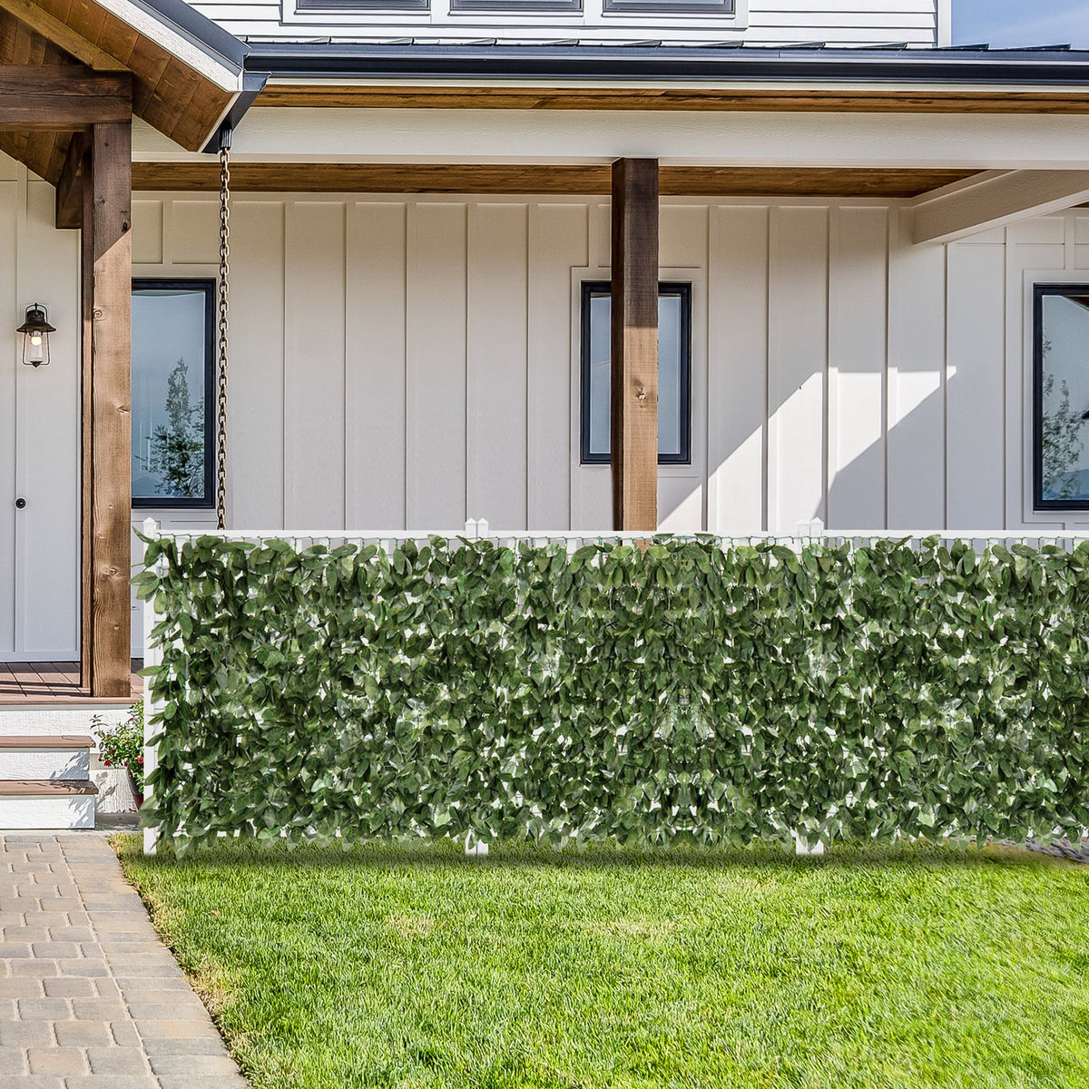 Artificial Lily Leaf Privacy Fence for Garden Yard Balcony Deck-Artificial Plants-DECOROLALA