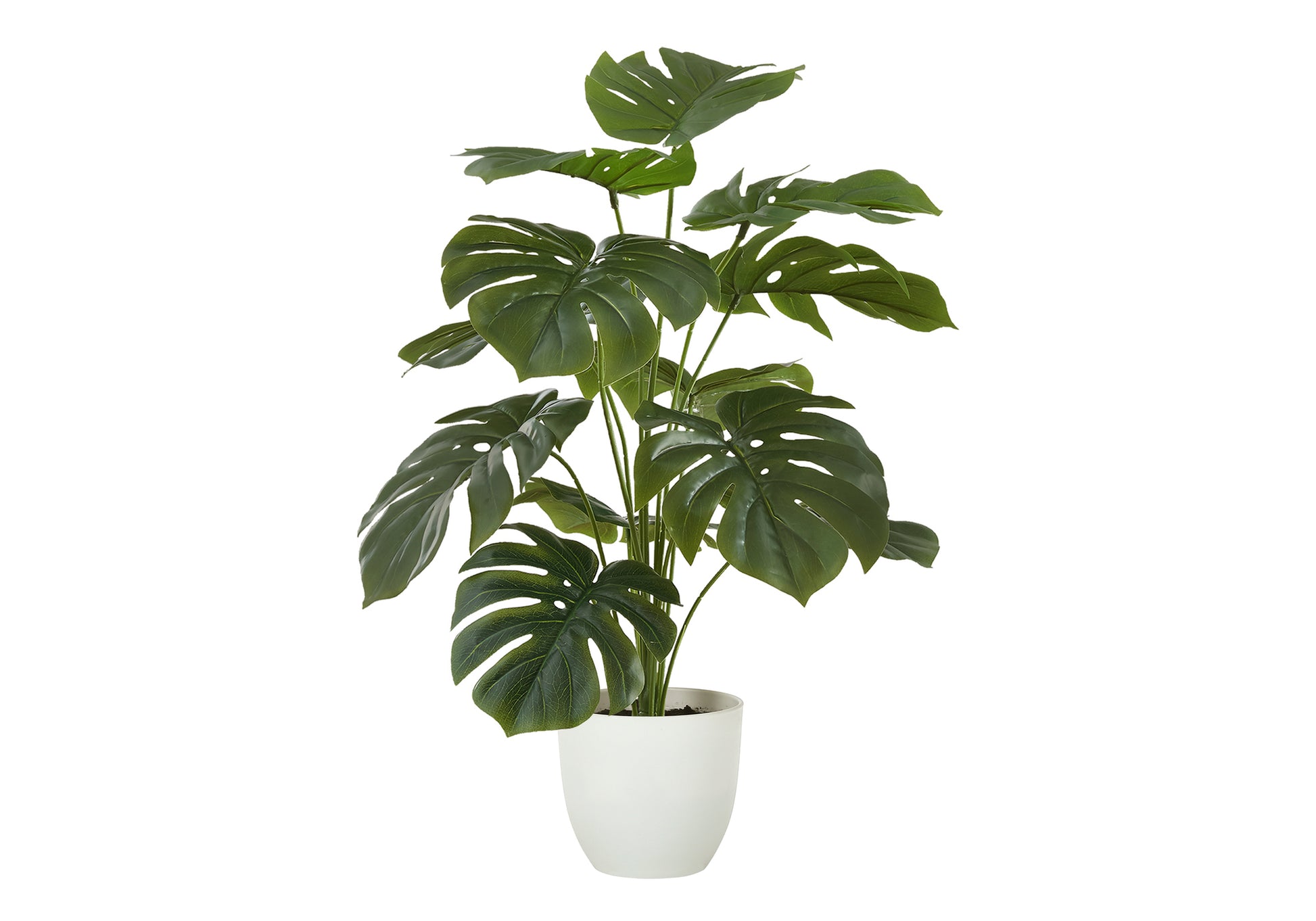 Artificial Monstera Plant 24"H Real Touch White Pot-Artificial Plant-DECOROLALA