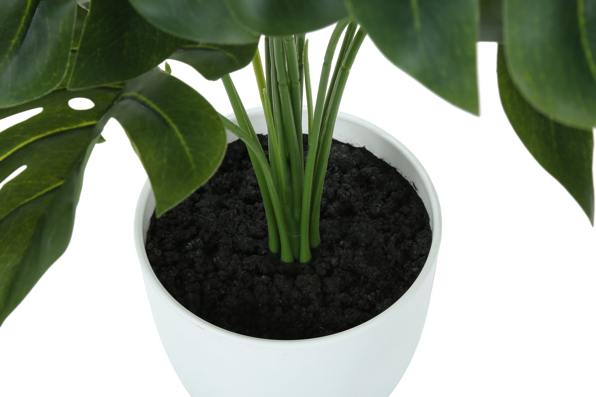 Artificial Monstera Plant 24"H Real Touch White Pot-Artificial Plant-DECOROLALA