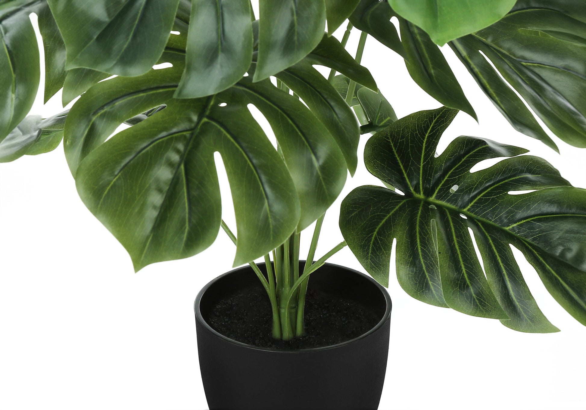 Artificial Monstera Plant 24"H Real Touch White Pot-Artificial Plant-DECOROLALA