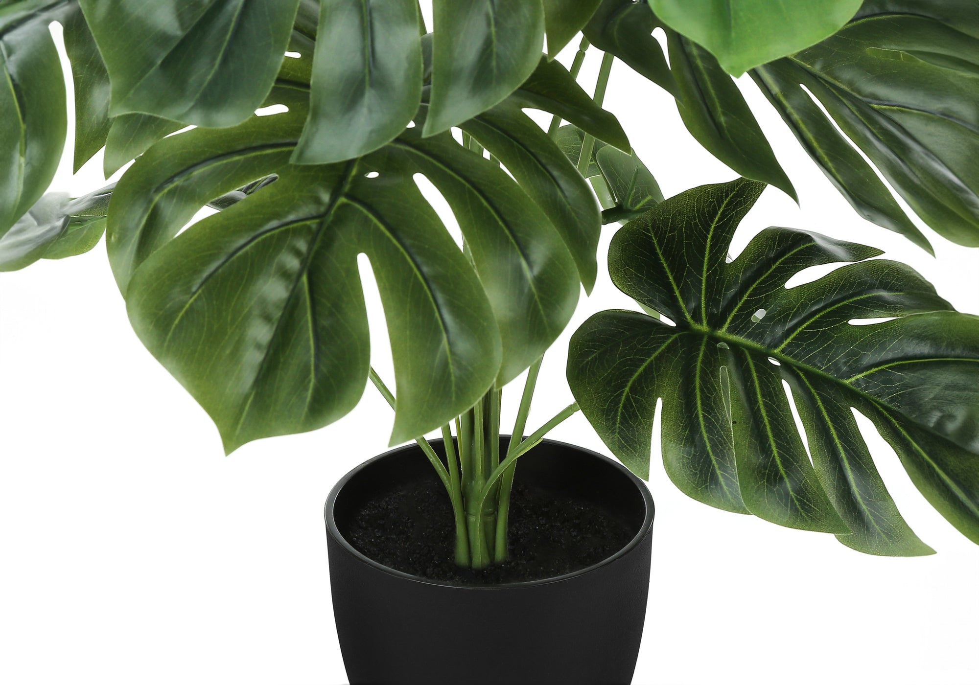 Artificial Monstera Plant 24"H Real Touch White Pot-Artificial Plant-DECOROLALA
