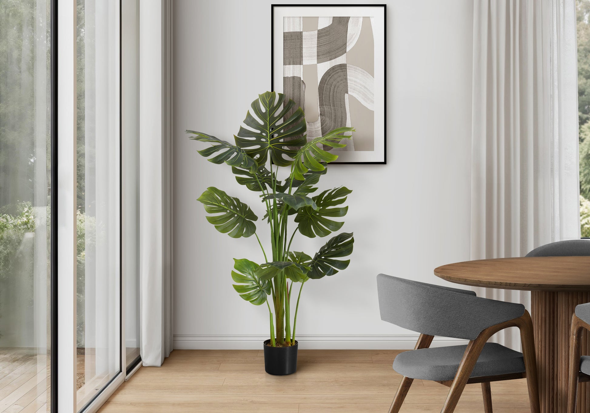 Artificial Monstera Plant 55"H with 6" Pot-Artificial Plant-DECOROLALA