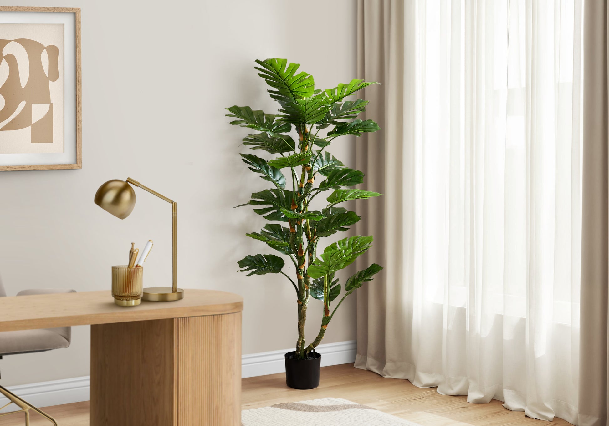 Artificial Monstera Tree 61"H - 7" Pot-Artificial Plant-DECOROLALA
